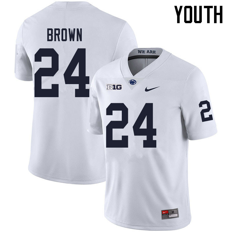 NCAA Nike Youth Penn State Nittany Lions DJ Brown #24 College Football Authentic White Stitched Jersey LYN7798DG